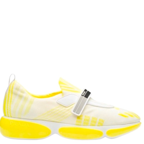 PRADA Yellow & White Trainers Sneakers in Size 38.5 or 8.5. - Picture 1 of 10